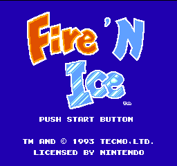 Fire 'n Ice (USA) Title Screen